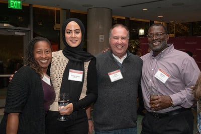 Group at social mixer