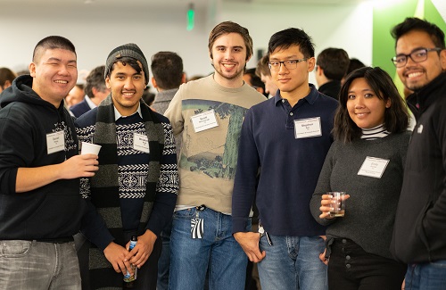 group of young people at reception