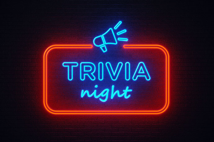 trivia night neon sign