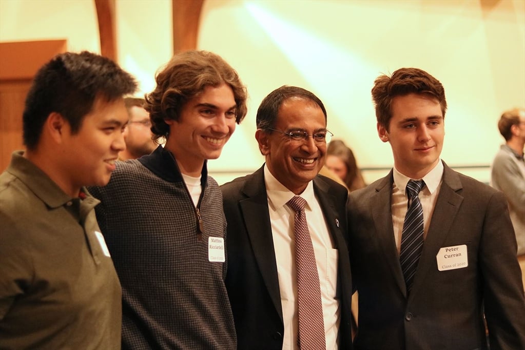 Chancellor with students